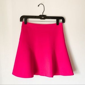 Express hot pink fit and flare mini skirt